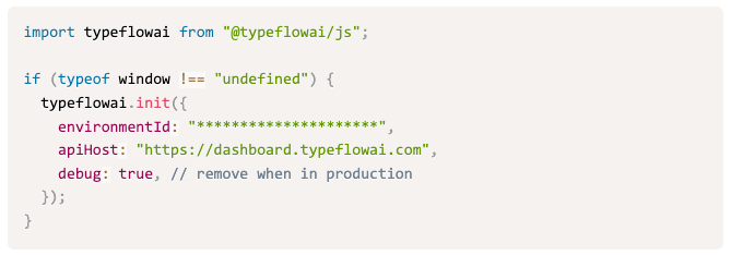 TypeflowAI widget code snippet